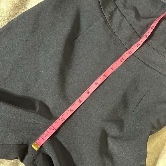 Zara Black One Shoulder Balloon Sleeve Jumpsuit NWT Size M Back Zip Chic - Picture 9 of 11